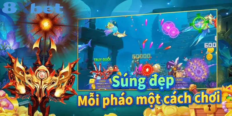 Khám phá tựa game bắn cá king 8xbet siêu hot 2025 Vũ khí tối tân – Bí quyết chinh phục Bắn Cá King